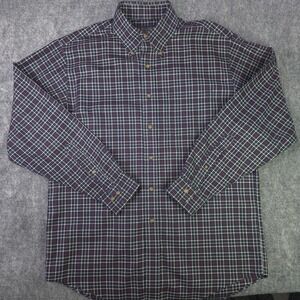 Brooks Brothers Shirt Medium Blue Red Check Long Sleeve Button Down Cotton